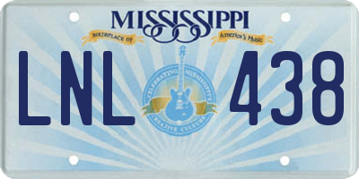 MS license plate LNL438