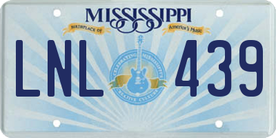 MS license plate LNL439