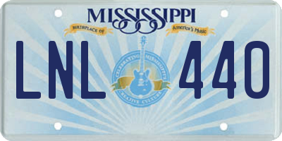 MS license plate LNL440