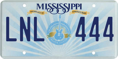 MS license plate LNL444
