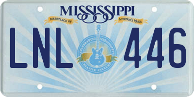 MS license plate LNL446