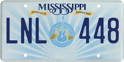 MS license plate LNL448