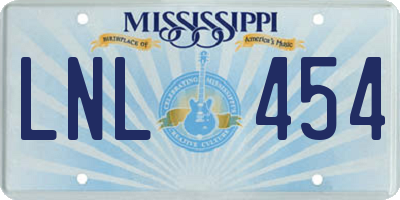 MS license plate LNL454