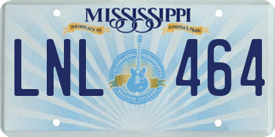 MS license plate LNL464