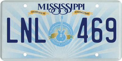 MS license plate LNL469