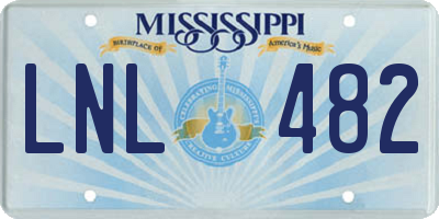 MS license plate LNL482
