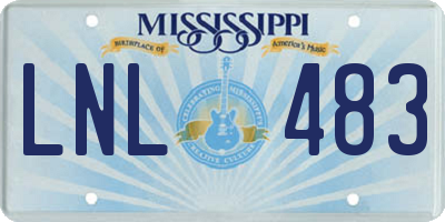 MS license plate LNL483