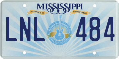 MS license plate LNL484