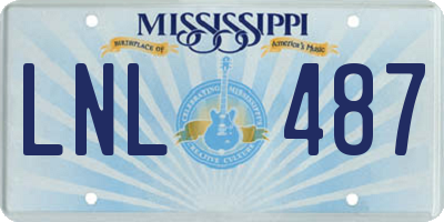 MS license plate LNL487