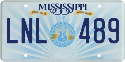 MS license plate LNL489