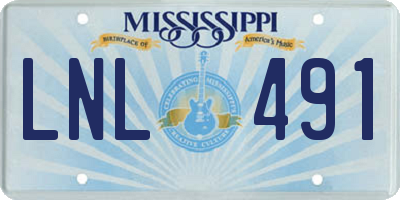 MS license plate LNL491