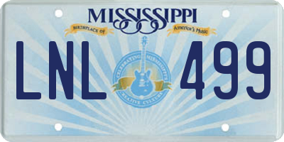 MS license plate LNL499