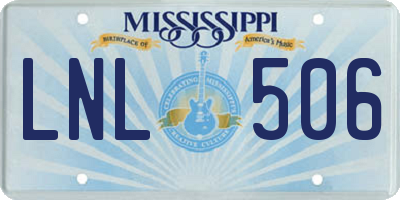 MS license plate LNL506