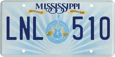 MS license plate LNL510