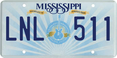 MS license plate LNL511