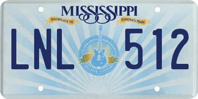 MS license plate LNL512