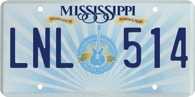 MS license plate LNL514