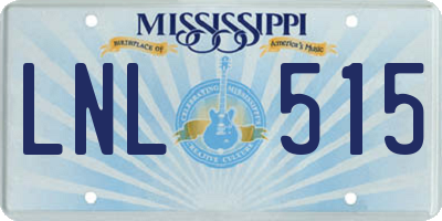 MS license plate LNL515