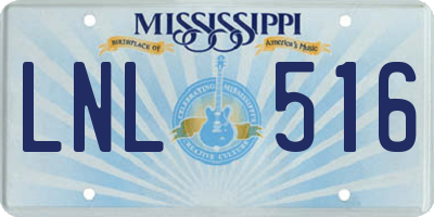 MS license plate LNL516