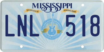 MS license plate LNL518
