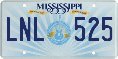 MS license plate LNL525