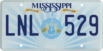 MS license plate LNL529