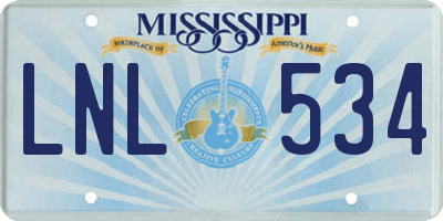 MS license plate LNL534