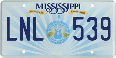 MS license plate LNL539