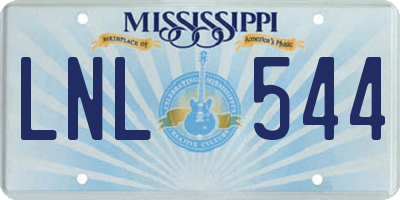 MS license plate LNL544