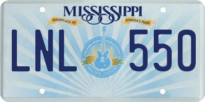 MS license plate LNL550
