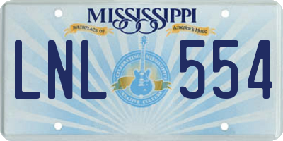 MS license plate LNL554