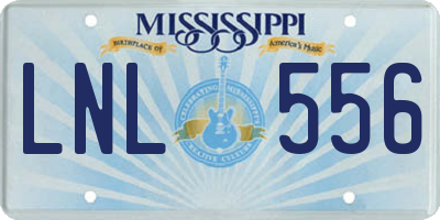 MS license plate LNL556
