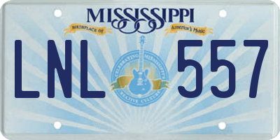 MS license plate LNL557