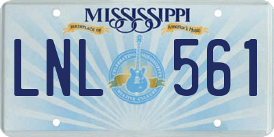 MS license plate LNL561