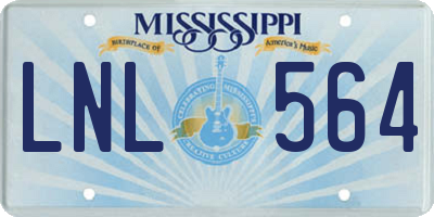 MS license plate LNL564