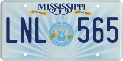 MS license plate LNL565