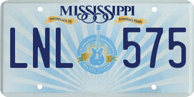 MS license plate LNL575