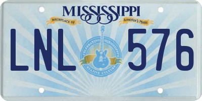 MS license plate LNL576