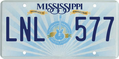 MS license plate LNL577