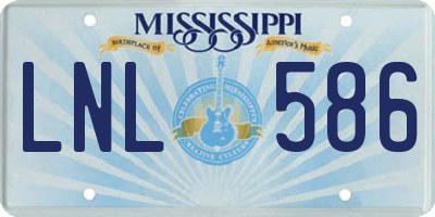 MS license plate LNL586