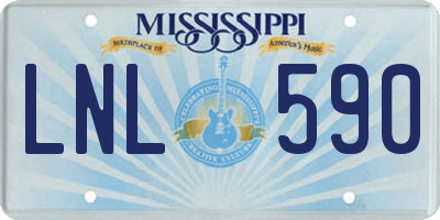 MS license plate LNL590