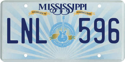 MS license plate LNL596