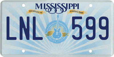 MS license plate LNL599