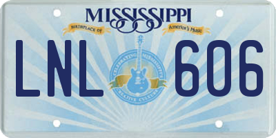 MS license plate LNL606