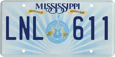 MS license plate LNL611