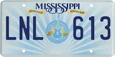 MS license plate LNL613
