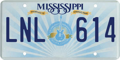 MS license plate LNL614