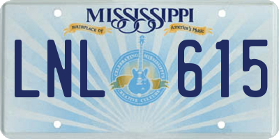 MS license plate LNL615