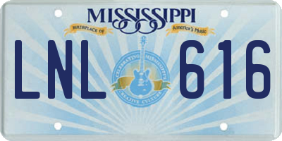 MS license plate LNL616