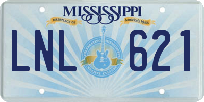 MS license plate LNL621